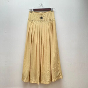 Vintage  - Yellow Pleated Maxi Skirt